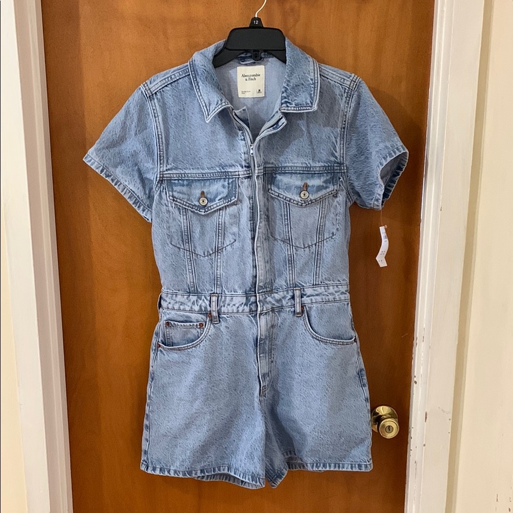 Abercrombie & Fitch Light Blue Denim Romper